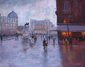 Slobodan Paunovic; On Square 1930 Y, 2017, Original Painting Oil, 20 x 16 inches. Artwork description: 241 OriginalI was inspired by past timeI hope that the viewers will feel that...