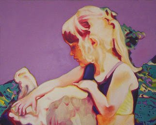 Thomas Williams; Girl On Bridge, 2002, Original Painting Oil, 30 x 24 inches. Artwork description: 241 oil done in watercolor style...