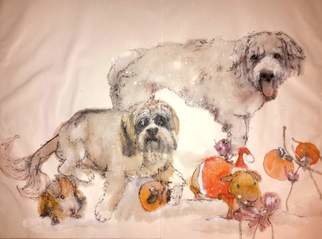 Debbi Chan, 'Dogs dogs  dogs album ', 2015, original Artistic Book, 30 x 22  x 1 inches. Artwork description: 9435            These album leaves are part of a larger70'continuous story painting in a folding album.            ...