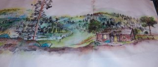 Debbi Chan, 'Idaho in august album twe...', 2012, original Artistic Book, 14 x 20  inches. Artwork description: 60915      watercolor/ ink  on rice paper done in a continuous painting in a folding album.     ...