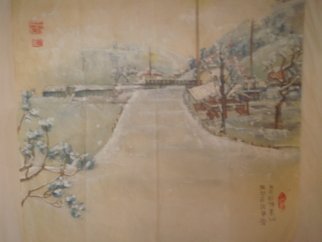 Debbi Chan, 'empty park', 2009, original Watercolor, 17 x 19  inches. Artwork description: 112395  a personal favorite- done on rice paper with chinese watercolor ...