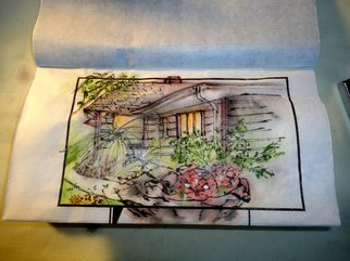 Debbi Chan, 'garden for jackie', 2011, original Artistic Book, 5 x 8  inches. Artwork description: 72795  i begin a new sketchbook. this one is on thin rice paper unmounted and my friend's garden is the subject.                                                                                                                                                                                                                                                                                                                                                                                                                                                                                                                                                                                                                                                                                                                                                                                                                                                         now embroidering this nice little watercolor on silk.                                                                          ...