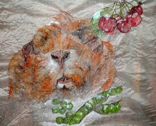 Debbi Chan, 'guinea pig decision', 2012, original Watercolor, 22 x 24  inches. Artwork description: 60915  an adorable painting. a watercolor/ ink on silk.   ...