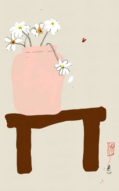 Debbi Chan, 'on a table sets a vase of...', 2015, original Digital Painting,    inches. Artwork description: 9435  This digital painting was done using a Samsung S Note app.                ...