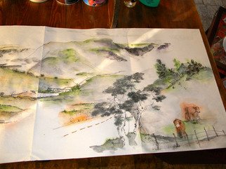 Debbi Chan, 'through my idaho', 2011, original Artistic Book, 11 x 16  inches. Artwork description: 74775   i am throughly enjoying painting in these albums of rice paper.                                                                                                                                                                                                                                                                                                                                                                                                                                                                                                                                                                                                                                          ...