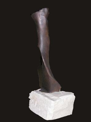 Stephanie Amos; Aphrodite, 2002, Original Sculpture Bronze, 12 x 36 inches. Artwork description: 241 An abstract figurative bronze of a female figure on a marble base. ...