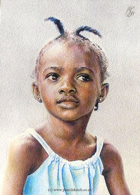 Anna Shipstone; Portrait Of A Young Girl, 2012, Original Drawing Pencil, 5 x 7 inches. Artwork description: 241  Coloured pencil drawing from a photo ...