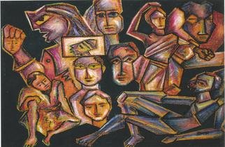 Shribas Adhikary; Tired People, 2011, Original Drawing Pastel, 18 x 14 inches. Artwork description: 241     I created this work of art I did not duplicate the work of an artist. Mixed feelings and fantasy geometric form in my art is to hide variations.             ...