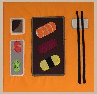 Stich-stich Gmbh; Sushi Set, 2019, Original Painting Other, 35 x 35 cm. Artwork description: 241 Fabric image made of high- quality cotton fabric.  The picture can be used as decoration for house, practice, office, cafe etc. ,as a unique gift. ...