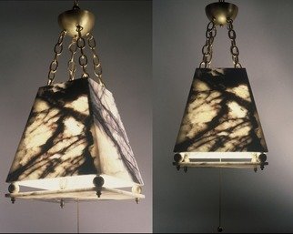 Jon-Joseph Russo; Marble Hanging Lamp, 2020, Original Sculpture Marble, 12 x 24 inches. Artwork description: 241 Polished Marble   Brass FittingsElegant, Luxurious...