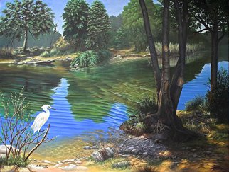 Suzanne Painter; Mokelumne River, 2009, Original Painting Oil, 48 x 36 inches. Artwork description: 241   The park at McIntire Rd. follows the Mokelumne River and I love to go there and dangle my feet in its cold water. ...