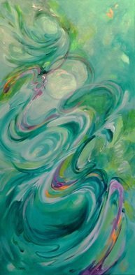 Suzanne Caron, 'Mineral Spring', 2015, original Painting Acrylic, 15 x 30  x 0.7 inches. Artwork description: 1758 acrylic abstract painting on standard canvas, unframed...