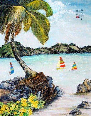 Heng Tan; Joy Of Windsurfing, 2013, Original Watercolor, 40 x 50 cm. 