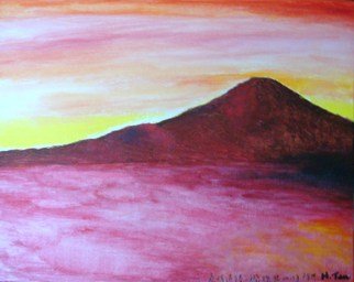 Heng Tan; Mountain In Sunset, 2013, Original Painting Acrylic, 50.8 x 40.6 cm. 