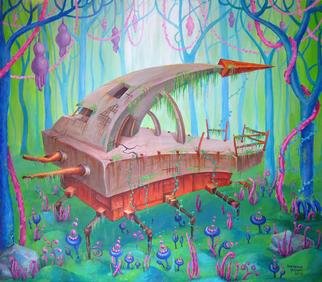 Viktoria Zhornik; Silence, 2013, Original Painting Acrylic, 80 x 70 cm. Artwork description: 241  forest, trees, distance, landscape, machinery, vehicles, weapons, plants, flowers, old, abandoned ...