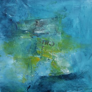 Robert Van Bolderick; Stro, 2018, Original Painting Acrylic, 40 x 40 cm. Artwork description: 241 Abstract collage by Robert van Bolderick contrasts the varied hues of blue with the dry essence of paper composed using acrylic painting and mixed media. The inspired hues of this original artwork are presented in deep shades of blue, sea green shadows and moss green, brown, yellow ...