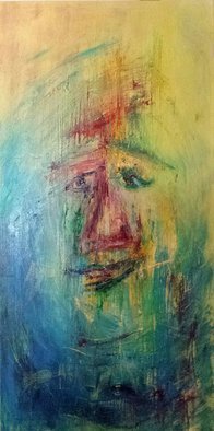 Susan Cantor-Uccelleti, 'vague desire', 2017, original Painting Oil, 15 x 30  x 2 inches. Artwork description: 1911 figurative, mixed media, oil sticks on acrylic background, imaginative ...