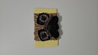 Valentina Vaillant; Pug Eyes, 2023, Original Paper, 9 x 5 inches. Artwork description: 241 This is a pug and I dont like them that much but after I did this I said maybe they re not so bad. It s quick to make and a quick to paint. Newspaper, string, glass...