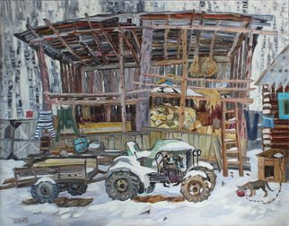 Valentina  Lusenkova; Iron Friend , 2008, Original Painting Oil, 105 x 90 cm. Artwork description: 241  Siberia , Winter, Siberian yard  ...