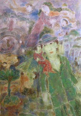Yevmenenko Valentina; The Muse Sings Also, 2010, Original Painting Oil, 61 x 84 cm. Artwork description: 241          Paper, oil, 61o84. 2010         ...