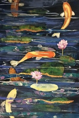 Victoria Velozo; Reflections Of The Mind, 2017, Original Painting Oil, 90 x 60 cm. Artwork description: 241 lilliesflowerpinkvictoriavelozonaturewaterreflections...