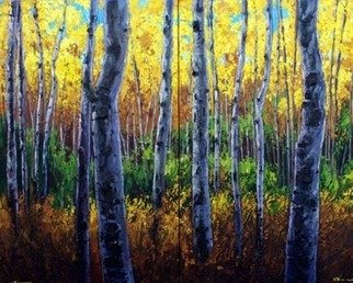 Jennifer Vranes; Sunlit Forest Diptych, 2008, Original Painting Acrylic, 60 x 48 inches. 