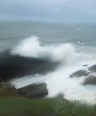 Jose Carvalho; SilverCoast, 2014, Original Digital Drawing, 8.5 x 11 inches. Artwork description: 241  Ocean by Leiria Portugal in 2014  ...