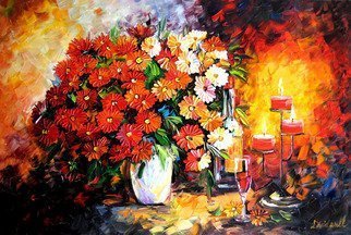 Daniel Wall, 'Flower, Wine, And Candle', 2007, original Printmaking Giclee, 36 x 30  x 1 inches. Artwork description: 2703  Hand embellished giclee print ...