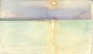 Walter King, 'Sunset Zadar Croatia', 1997, original Watercolor, 7 x 5  x 1.1 cm. Artwork description: 1911    Each day in Zadar I would hike down to the sear to paint watercolors. We were staying in an apartment belonging to the Director of the Croatian National Archive Josep Kolanovich. We'd been invited by his daughter Dubravka who is a children' s book artist. They ...