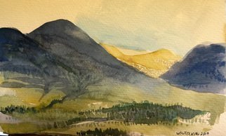 Walter King; The Highlands Near Appin ..., 2014, Original Watercolor, 9 x 5 inches. Artwork description: 241   Of the Scottish Highlands, Argyle Country, during a trip to Scotland, Oban and Appin in May 2014  ...