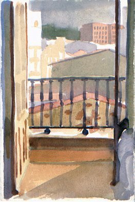 Walter King; View Of Burgos , 2014, Original Watercolor, 5 x 7 inches. Artwork description: 241  My window in Burgos Spain.   ...