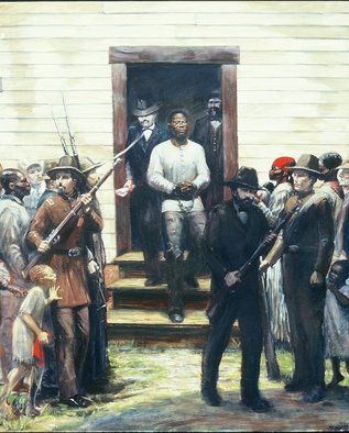 Joseph Weinzettle; The Last Moments Of Nat Turner, 1997, Original Painting Oil, 42 x 48 inches. Artwork description: 241  Painting of Nat Turner, 1831, Southampton County, VA. Turner was a preacher and slave rebellion leader.      ...