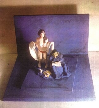 Harry Weisburd, 'Artist And Model With Whi...', 2003, original Mixed Media, 11 x 11  x 11 cm. Artwork description: 22503  Mixed media sculpture of painted ceramic, clothe and wood of nude model and artist ...