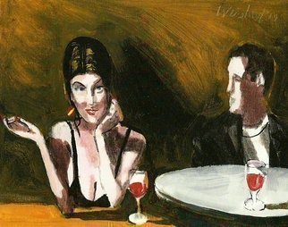 Harry Weisburd, 'Bar Fly 17', 2012, original Watercolor, 14 x 11  cm. Artwork description: 18147  Realism, Figurative, woman,  erotic, realism , love, romance, couple , bar                                     ...