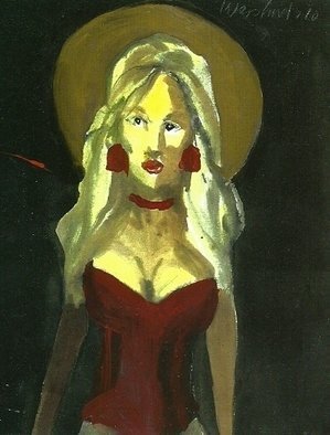 Harry Weisburd, 'Contemporary Madonna', 2011, original Watercolor, 11 x 14  cm. Artwork description: 18543      Realism, Figurative, Female, women, realistic, erotic, sensual, 3D religious ,      ...