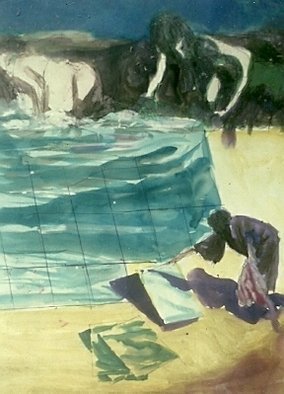 Harry Weisburd, 'Myths: Mother Nature Crea...', 1990, original Watercolor, 18 x 24  cm. Artwork description: 15375  Myths, Goddesses, Mother Nature, Realism, Figurative, Female, woman,  realistic, erotic, sensual ...
