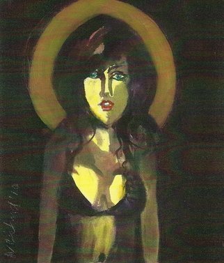 Harry Weisburd, 'POP MADONNA', 2011, original Watercolor, 12 x 12  cm. Artwork description: 19335   Figurative, Realism, Icon, Religious, Woman, femaleContemporary Icon              ...