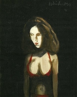 Harry Weisburd, 'Woman In Red Bikini 3D', 2012, original Watercolor, 11 x 14  cm. Artwork description: 18147   Realism, Figurative, woman,  erotic, realism , bikini, swimwear                                       ...