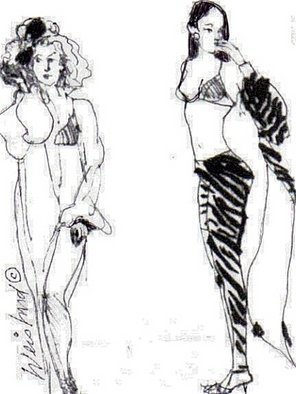 Harry Weisburd, 'Woman In Zebra Tights', 2007, original Printmaking Other, 8 x 11  cm. Artwork description: 21711  I love the drawings of Gustav Klimt and Egon Schiele, they are my inspiration to create erotic drawings. Rodin is also terrific. Black and White Xerox print, Limited Edition. ...