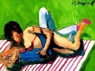 Harry Weisburd, 'Splendor In The Grass 1', 2019, original Watercolor, 12 x 9  cm. Artwork description: 2307 Love and Romance, picnic on the grass  Splendor on the Grass...