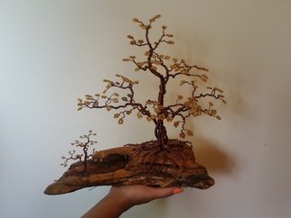 Ana Wezeman; Beaded Wire Tree Bonsai Gold, 2018, Original Sculpture Other, 12 x 13 inches. Artwork description: 241 Beaded Wire Tree Bonsai Sculpture 13aEUR3 x 12aEUR3- Copper Wire and Gold, Amber, Yellow, Topaz Glass Beads with natural Drift Wood BaseBeaded Wire Tree Bonsai Sculpture 13aEUR3 H X 12aEUR3 W X 11aEUR3 DIncluding baseMeasurements of the treewithout base11aEUR3 H x 10aEUR3 W x 11aEUR3 D4 ...