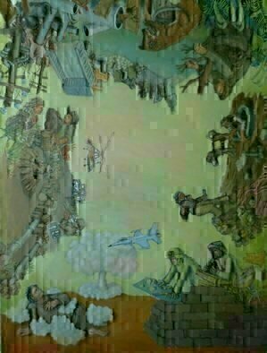 Wendy Lippincott, '11th Commandment: Thou Sh...', 2015, original Painting Oil, 40 x 52  x 1 inches. Artwork description: 2307  Bible, Commandments, Destruction, Earth, Conservation, Global Warming ...