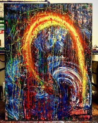 Alexander Sobolta; Hi-Fi Sci-Fi, 2017, Original Mixed Media, 36 x 48 inches. Artwork description: 241 Oil, Acrylic, Ink, Spray Paint, Canvas, Abstract, Expressionism, Modern, Contemporary, Gestural...