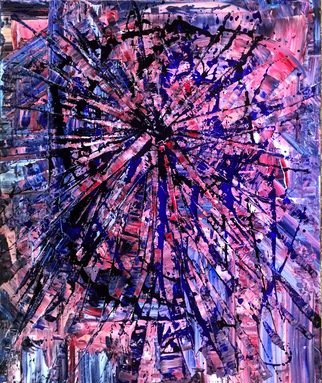 Alexander Sobolta; I Simulii, 2017, Original Painting Oil, 24 x 30 inches. Artwork description: 241 Oil, Acrylic, Canvas, Abstract, Expressionism, Modern, Contemporary, Gestural, Shattered, Red, Blue, Shade...