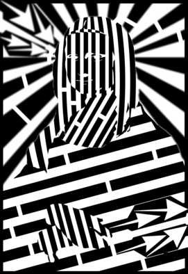 Yanito Freminoshi; Maze Of The Mona Lisa, 2013, Original Digital Drawing,   inches. Artwork description: 241  Trippy op art maze of Mona Lisa artwork, created as part of a project for one of my clients. The maze elements combined with the depth in the image make this a very unique ...