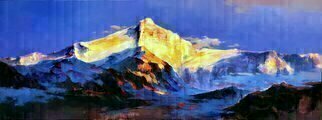 Jinsheng You, 'Splendid Golden Mountain 246', 2019, original Painting Oil, 64 x 24  x 0.1 inches. Artwork description: 2793 This is an original unique oil painting on canvas. The work was signed in the back by the artist. It will be rolled in a tube for shipping. ...