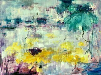 Jinsheng You, 'Waterlily 322', 2020, original Painting Oil, 48 x 32  x 0.1 inches. Artwork description: 2793 The waterlily is the artists favourite flower and It represents elegance in the Chinese culture. It grows in dirty silt but is very beautiful and clean, so it represents a spirit in orient culture. Due to long distance from China, the painting will be rolled in a ...