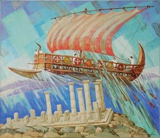 Yuri Vasiliev; Argonauts, 2012, Original Painting Oil, 120 x 100 cm. Artwork description: 241 Argonauts, history, Greece, Troy, the sea, exploits of Hercules, Asos, sunlight, fantasy...