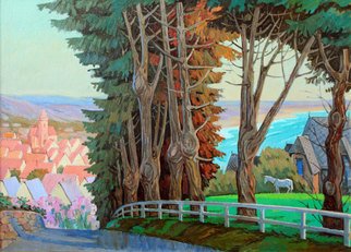 Yuri Vasiliev; Old Pines In Cartare, 2009, Original Painting Oil, 106 x 76 cm. Artwork description: 241 landscape, France, Topcartare, sunlight, horses, sea, ...