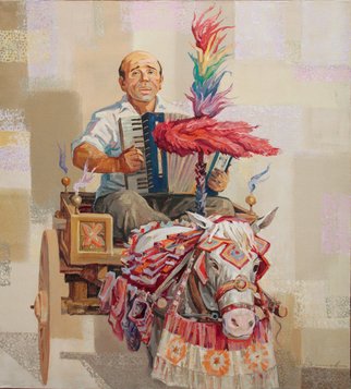 Yuri Vasiliev; Sicilian Song Donkey, 2011, Original Painting Oil, 90 x 100 cm. Artwork description: 241 Sicilian, song, Donkey, ethnic, music, sun light...